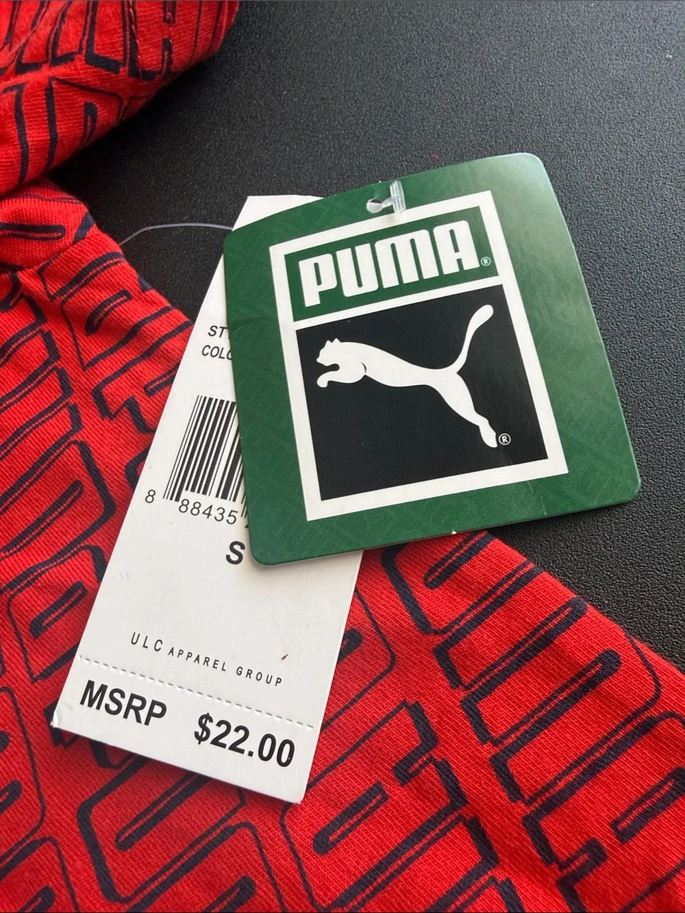 Puma Red and Black Graphic Logo Tee - Kids